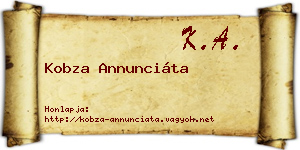 Kobza Annunciáta névjegykártya
